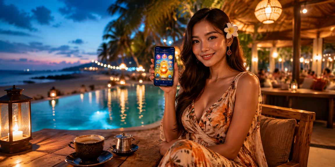 Pengguna menikmati aplikasi casino online suleslot sambil minum kopi